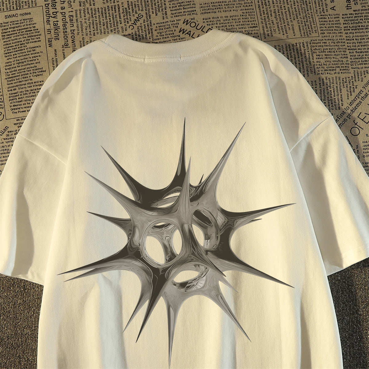 Unisex Irregular sphere pure cotton printed T-shirt