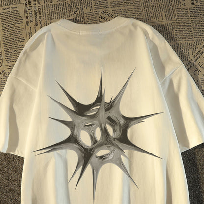 Unisex Irregular sphere pure cotton printed T-shirt