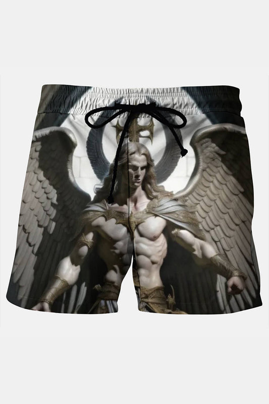 Men's The Archangel Michael Ornament Print Plus Size Shorts