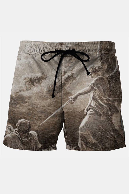 Men's VICD Angel Gustave Dore Art Printing Plus Size Shorts