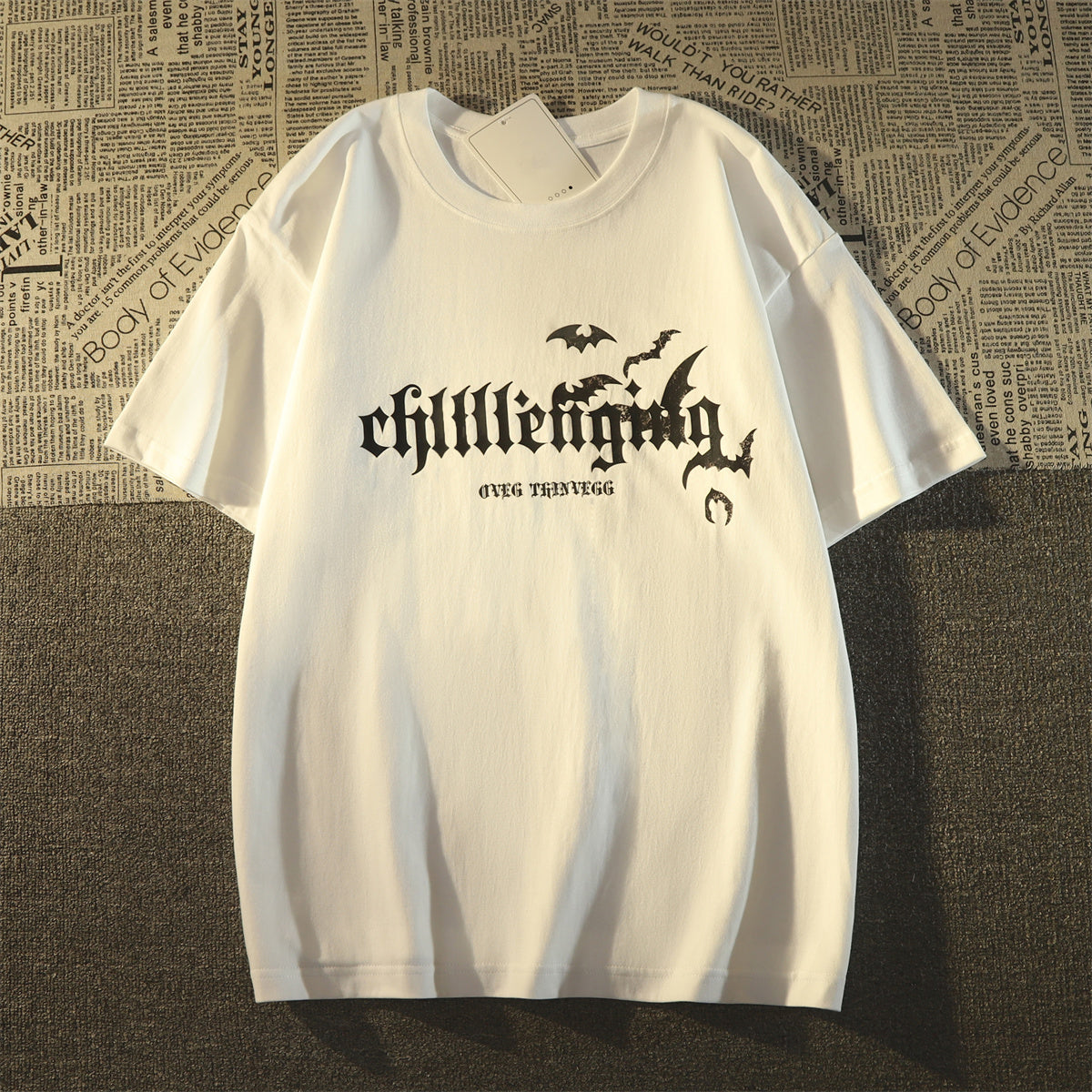 Unisex Punk style skull cotton printed T-shirt
