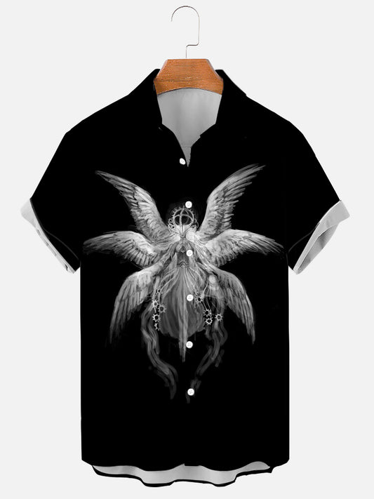 Men's Seraphim Art Abstract Print Soft & Breathable Short Sleeve Shirt