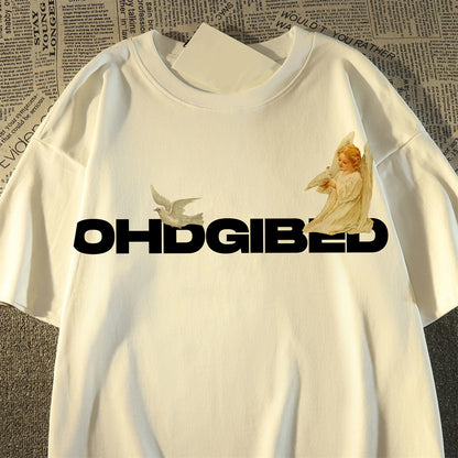 Unisex Valentine's Day Guardian Angel Cotton Printed T-Shirt