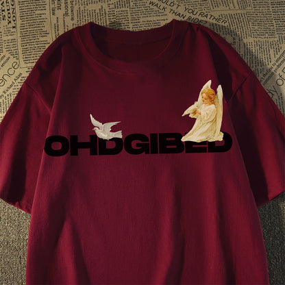 Unisex Valentine's Day Guardian Angel Cotton Printed T-Shirt
