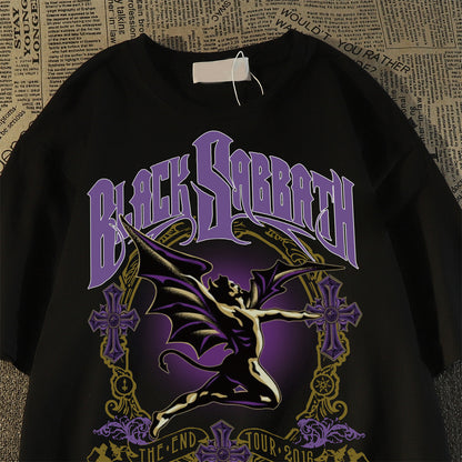 Unisex Band Poster Black Sabbath Art Printed cotton T-shirt