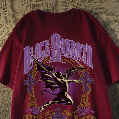 Unisex Band Poster Black Sabbath Art Printed cotton T-shirt