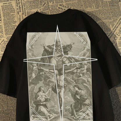 Unisex Religion Triumphs Cotton Printed T-Shirt