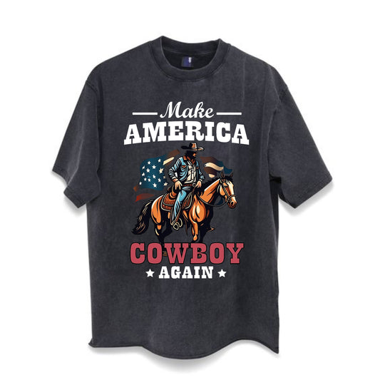 Make america cowboy again Art Board Print Casual Short Sleeve T-Shirt