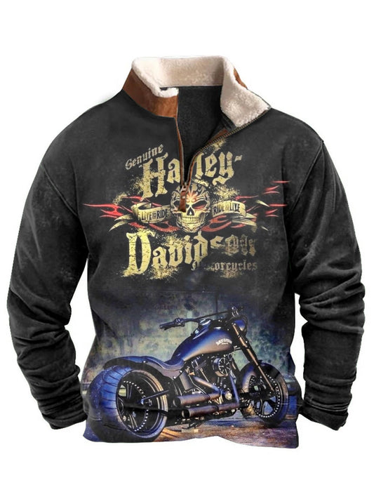 Men's Retro Punk Racing print Sweatshirt