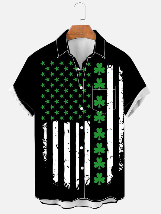 Funny Sticker St Patrick's Day Irish American Flag Shirt