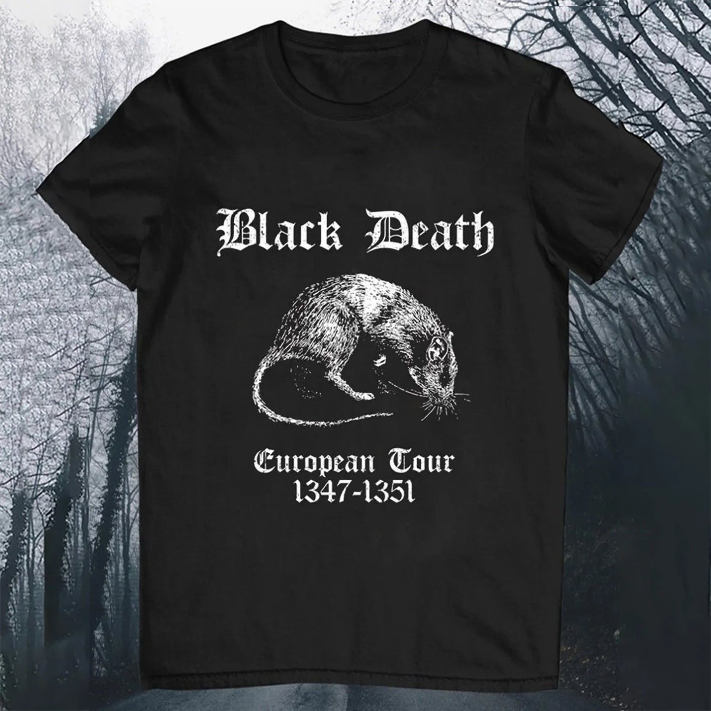Black Death Medieval Black Humor Plague Rat Satire Horror Round Neck Short Sleeve Men's T-Shirt