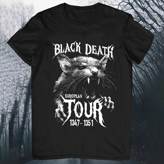 Black Death European Tour Crew Neck Short Sleeve Men's T-Shirt