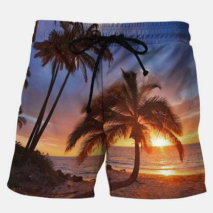 Cocont Tree Stretch Plus Size Shorts