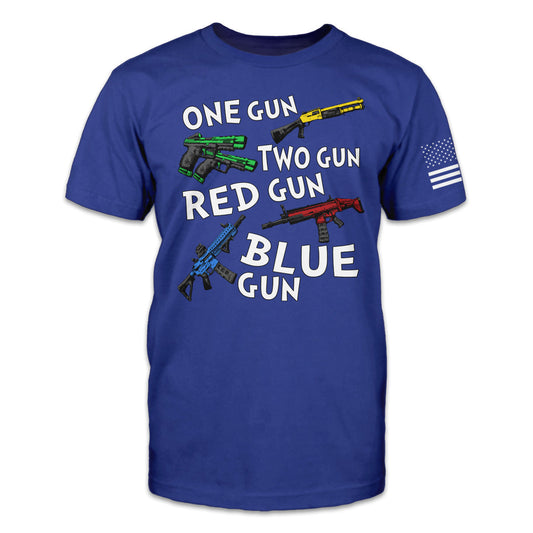 Unisex One Gun Two Gun Casual Short Sleeve T-Shirt（S-8XL）