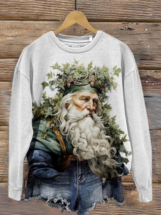 Unisex The Holly King Christmas Printed Casual Sweatshirt