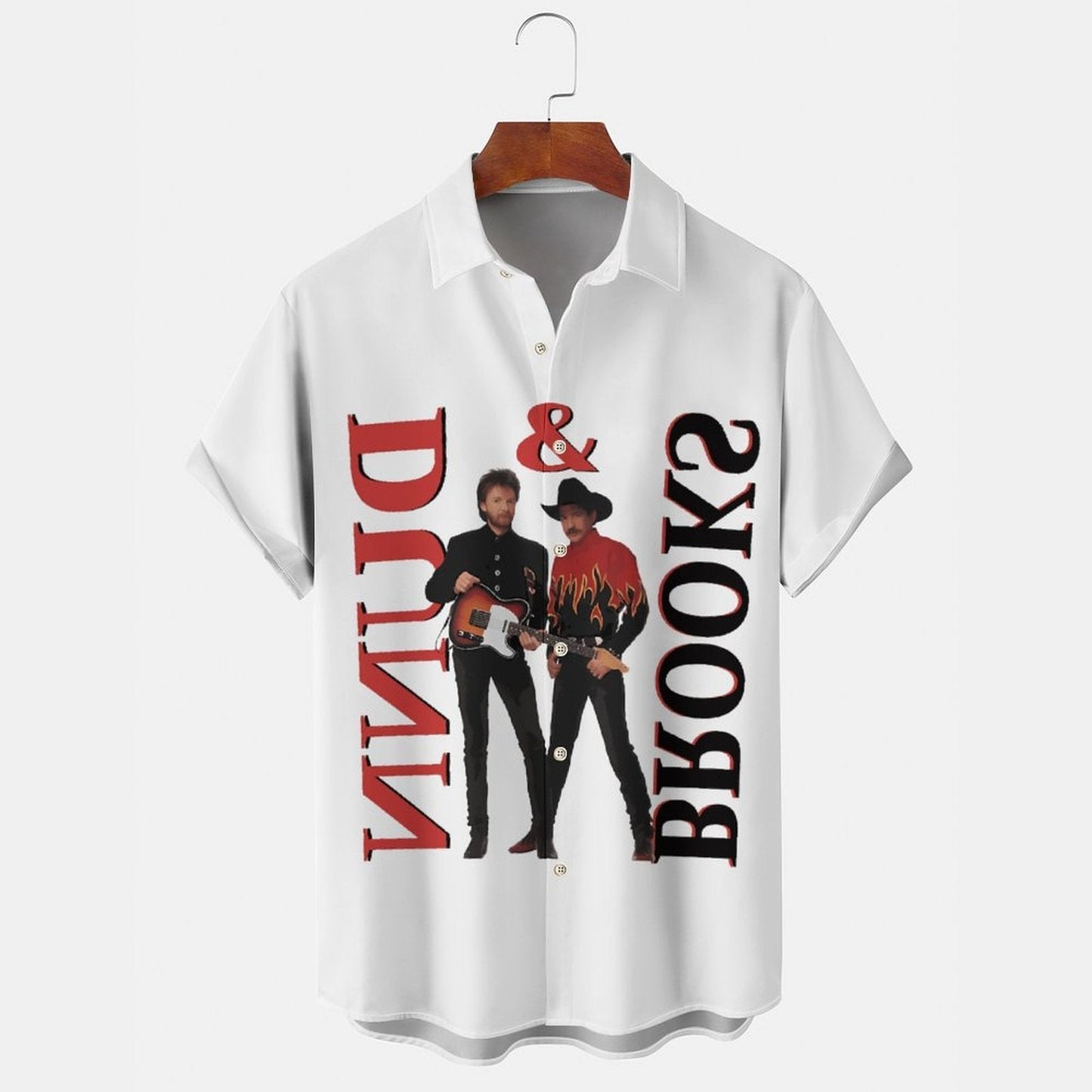 Brooks &Dunn Men's Casual Stand Collar Soft & Breathable Short Sleeve Shirt