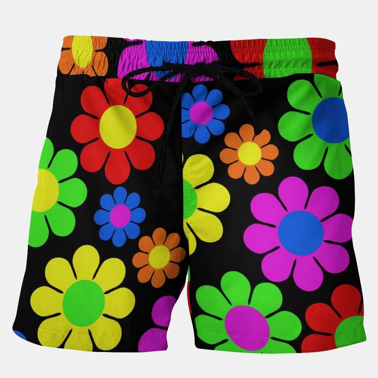 Colourful Flowers Stretch Plus Size Shorts