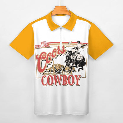 Cow Boy Men’s Pattern Regular Fit Polo Collar Casual Polo Shirt